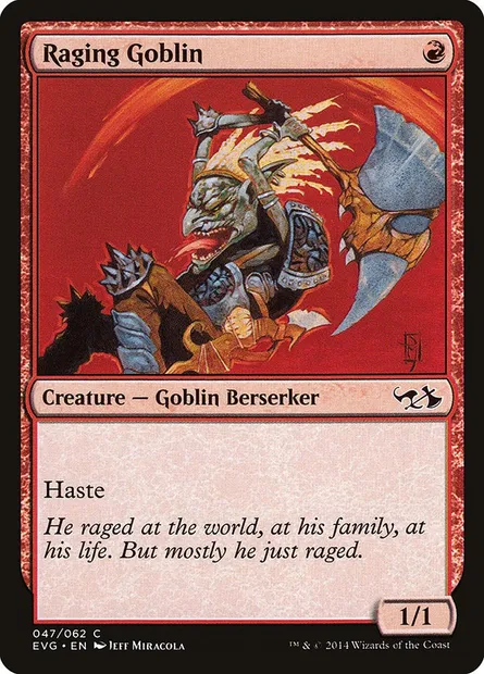 Raging Goblin, Magic card EVG 47 — Duel Decks Anthology: Elves vs. Goblins set