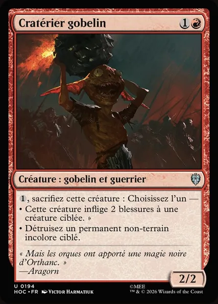 Cratérier gobelin, carte Magic HOC 194 — extension The Hobbit Eternal