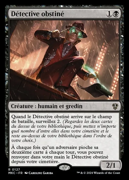 Détective obstiné, carte Magic MKC 127 — extension Murders at Karlov Manor Commander