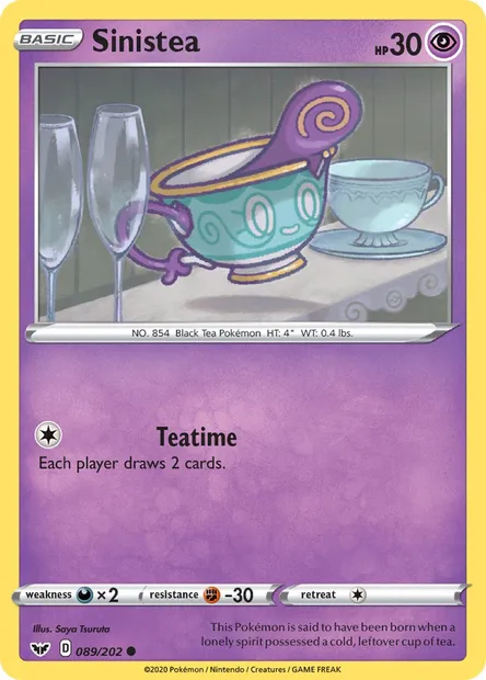 Sinistea, Pokémon card SSH 89 — Sword & Shield set