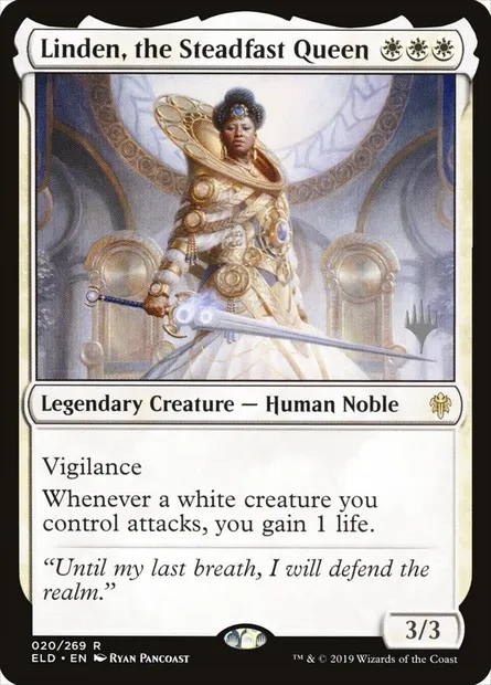 Linden, reine implacable, carte Magic PELD 20p — extension Throne of Eldraine Promos