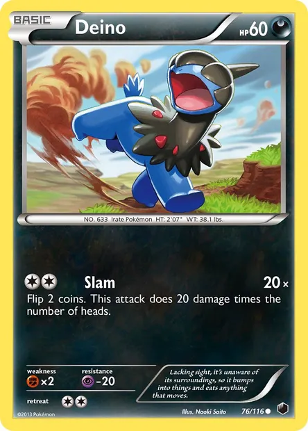 Deino, Pokémon card PLF 76 — Plasma Freeze set