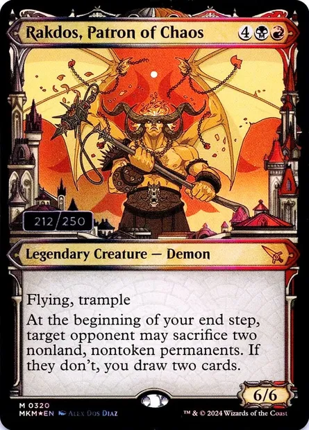 Rakdos, patron du chaos, carte Magic MKM 320z — extension Murders at Karlov Manor