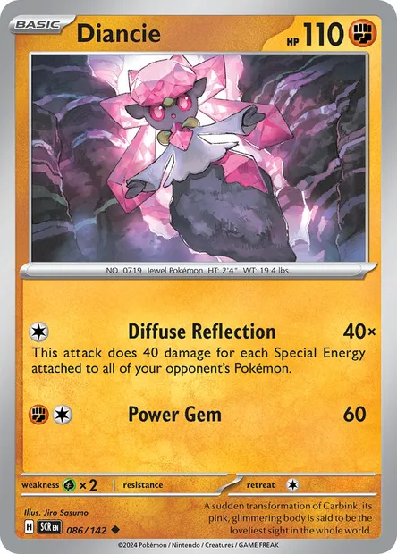 Diancie, Pokémon card SCR 086 — Stellar Crown set