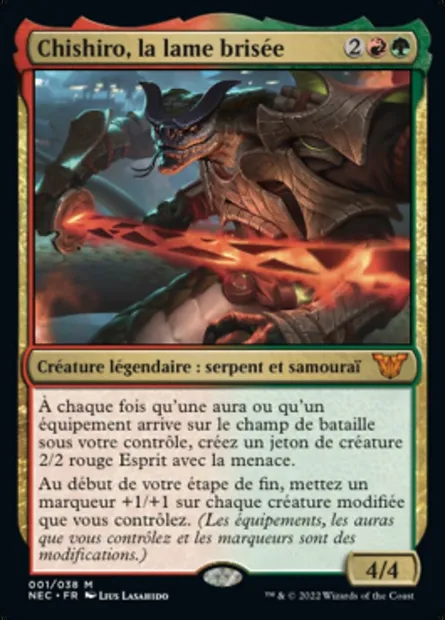 Chishiro, la lame brisée, carte Magic NEC 1 — extension Neon Dynasty Commander