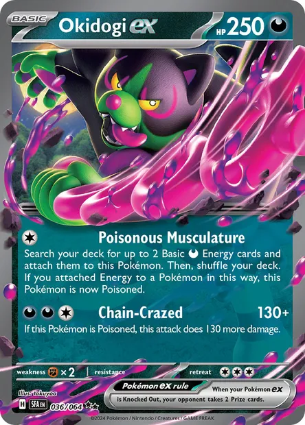 Okidogi ex, Pokémon card SFA 036 — Shrouded Fable set