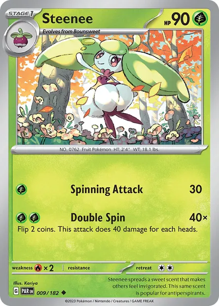 Steenee, Pokémon card PAR 009 — Paradox Rift set