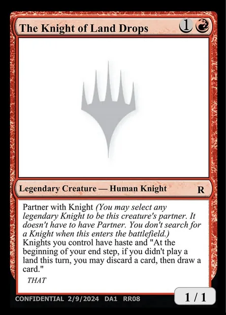 The Knight of Land Drops, carte Magic UNK RR08b — extension Unknown Event