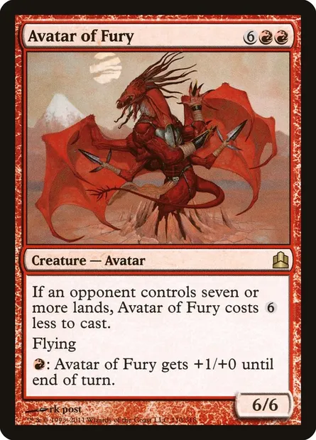 Avatar of Fury, Magic card CMD 110 — Commander 2011 set