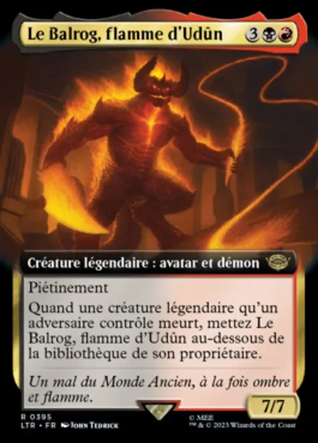 Le Balrog, flamme d'Udûn, carte Magic LTR 395 — extension Le Seigneur des Anneaux : chroniques de la Terre du Milieu