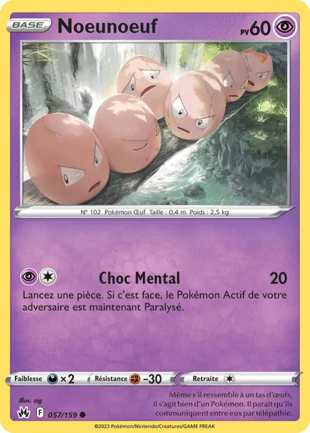 Noeunoeuf, carte Pokémon CRZ 057 — extension Zénith Suprême