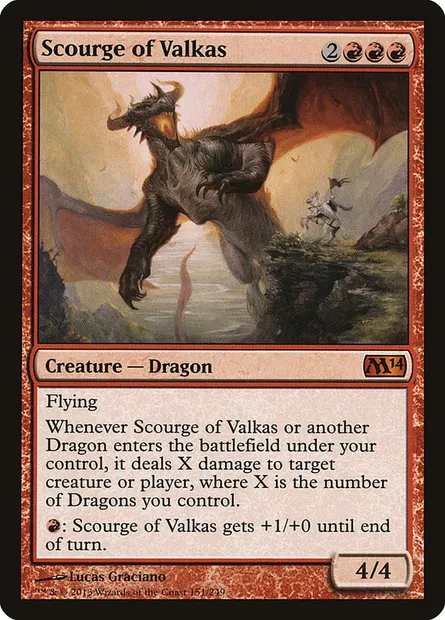 Scourge of Valkas, Magic card M14 151 — Magic 2014 set