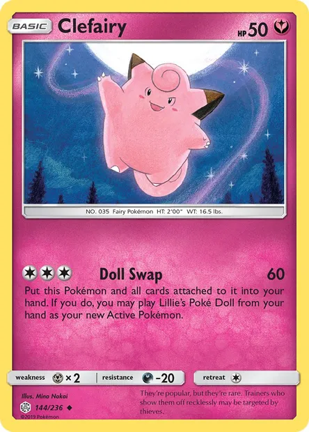 Clefairy, Pokémon card CEC 144 — Cosmic Eclipse set