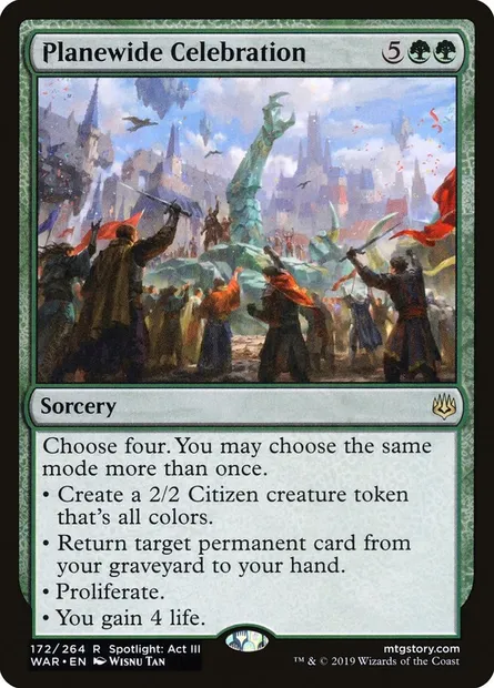 Planewide Celebration, Magic card WAR 172 — War of the Spark set