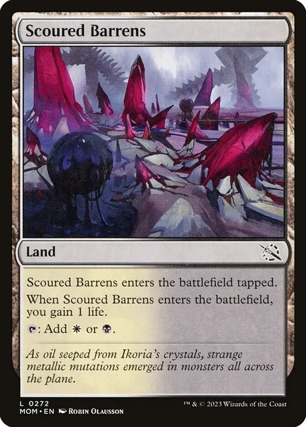 Scoured Barrens, Magic card MOM 272 — March of the Machine set