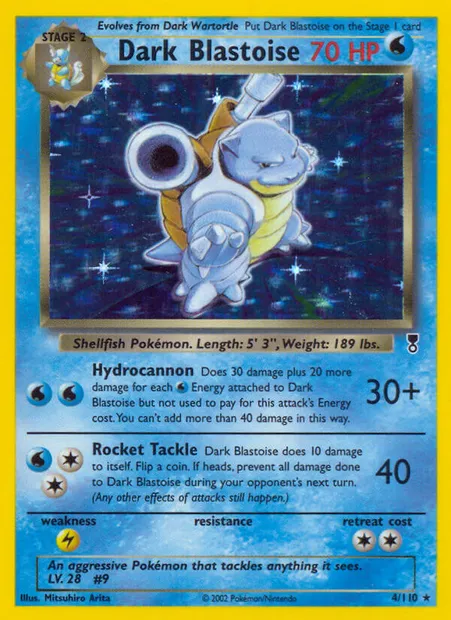Dark Blastoise, Pokémon card LC 4 — Legendary Collection set