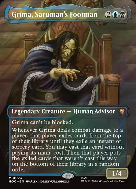 Gríma, Saruman's Footman, Magic card HOC 73 — The Hobbit Eternal set