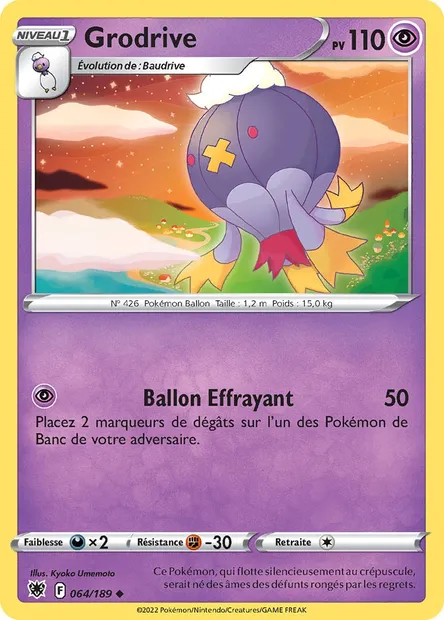 Grodrive, carte Pokémon ASR 064 — extension Astres Radieux