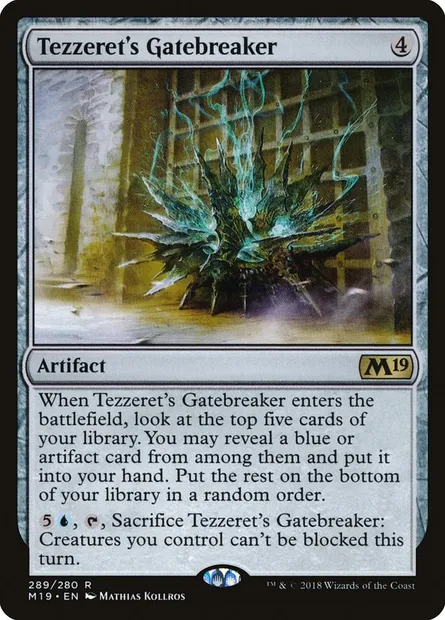 Tezzeret's Gatebreaker, Magic card M19 289 — Core Set 2019 set