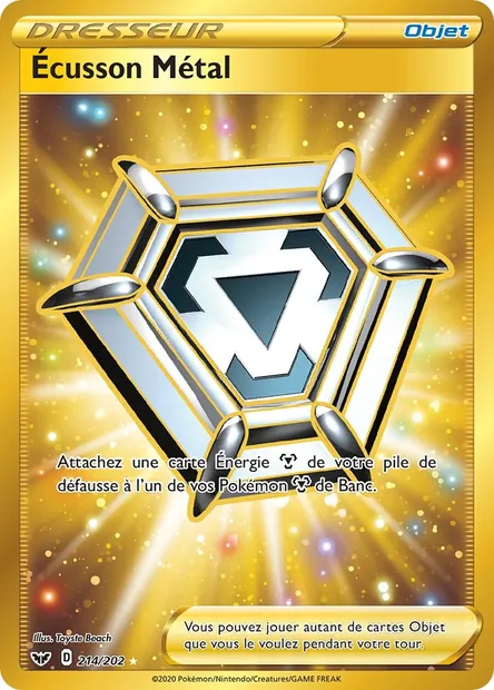 Écusson Métal, carte Pokémon SSH 214 — extension Épée et Bouclier