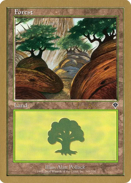 Forest, Magic card WC01 jt349a — World Championship Decks 2001 set
