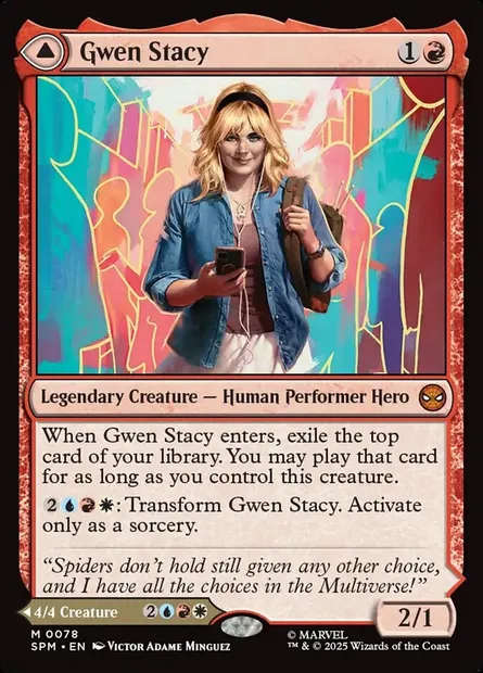 Gwen Stacy // Ghost-Spider, Magic card SPM 78 — Marvel's Spider-Man set