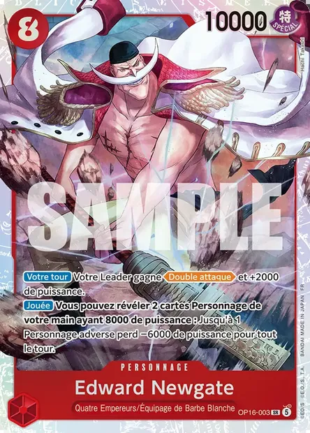 Edward Newgate, carte One Piece OP16-003 — extension L'HEURE DE LA BATAILLE DÉCISIVE