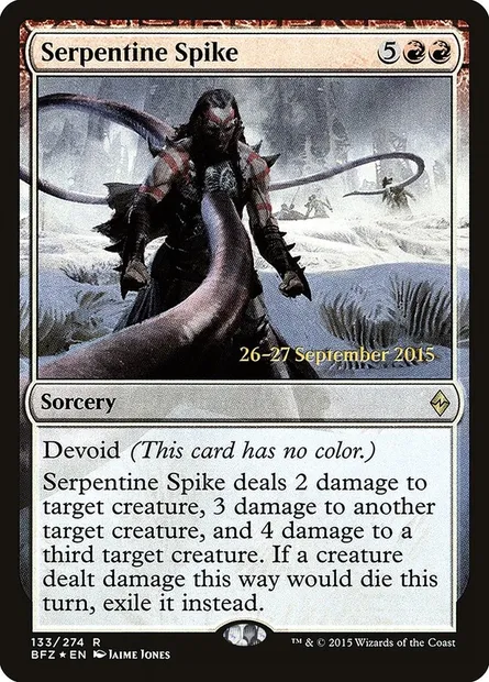 Serpentine Spike, Magic card PBFZ 133s — Battle for Zendikar Promos set