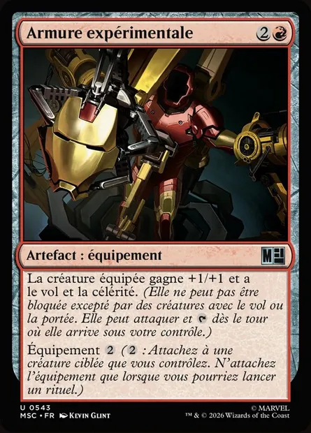 Armure expérimentale, carte Magic MSC 543 — extension Marvel Super Heroes Commander