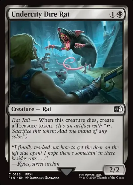 Undercity Dire Rat, Magic card FIN 123 — Final Fantasy set