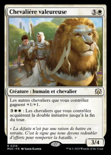 Chevalière valeureuse, carte Magic MOC 214 — extension March of the Machine Commander