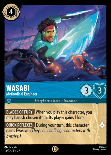 Wasabi - Methodical Engineer, Disney Lorcana card P2-013 — P2 set