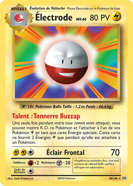 Électrode, carte Pokémon EVO 40 — extension Évolutions