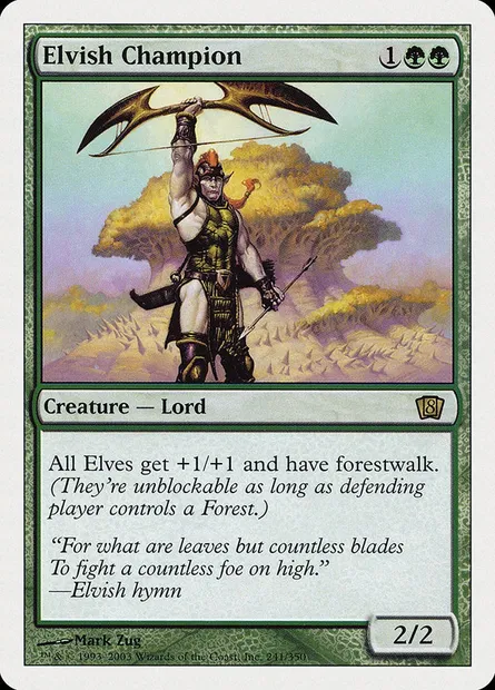 Championne elfe, carte Magic 8ED 241 — extension Huitième Edition
