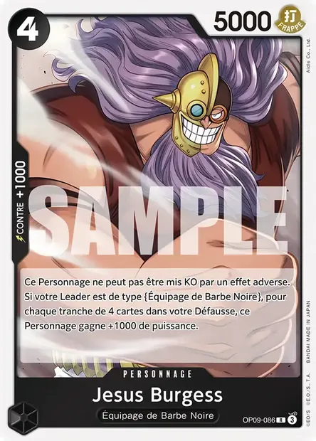 Jesus Burgess, carte One Piece OP09-086 — extension LES NOUVEAUX EMPEREURS