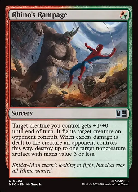 Rhino's Rampage, Magic card MSC 823 — Marvel Super Heroes Commander set