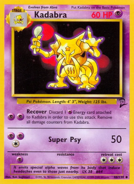 Kadabra, Pokémon card B2 46 — Base Set 2 set