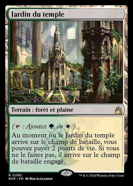 Jardin du temple, carte Magic RVR 290 — extension Ravnica Remastered