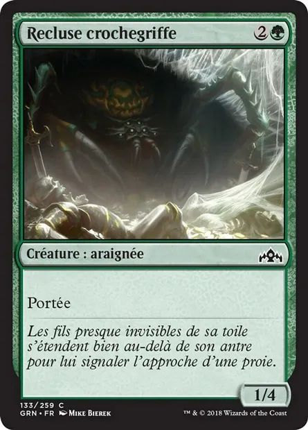Recluse crochegriffe, carte Magic GRN 133 — extension Les Guildes de Ravnica