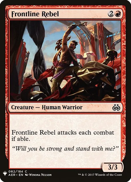Frontline Rebel, Magic card PLST AER-82 — The List set