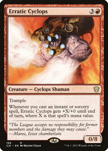 Erratic Cyclops, Magic card C21 166 — Commander 2021 set