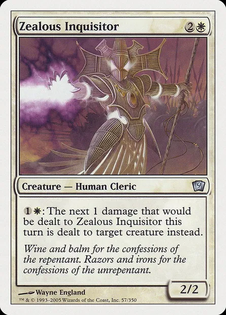 Inquisiteur zélé, carte Magic 9ED 57 — extension Neuvième Edition