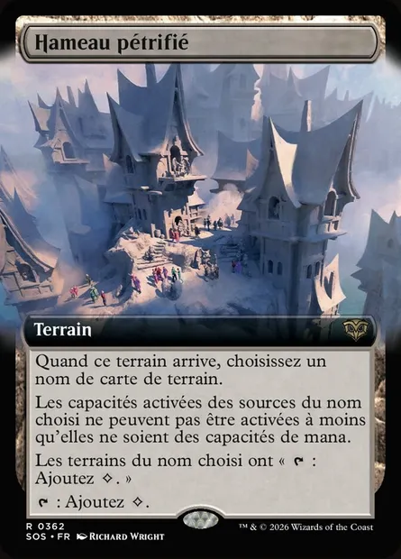 Hameau pétrifié, carte Magic SOS 362 — extension Secrets of Strixhaven