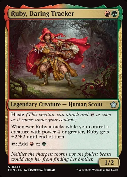 Ruby, Daring Tracker, Magic card FDN 245 — Foundations set