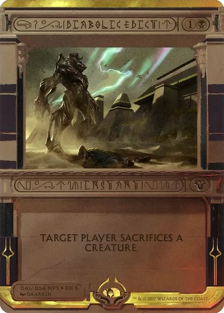 Édit diabolique, carte Magic MP2 41 — extension Amonkhet Invocations