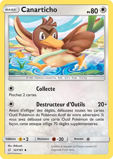 Canarticho, carte Pokémon TEU 127 — extension Duo de Choc