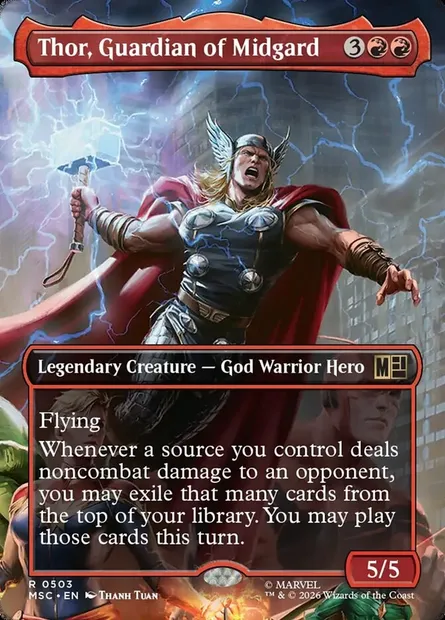 Thor, Guardian of Midgard, Magic card MSC 503 — Marvel Super Heroes Commander set