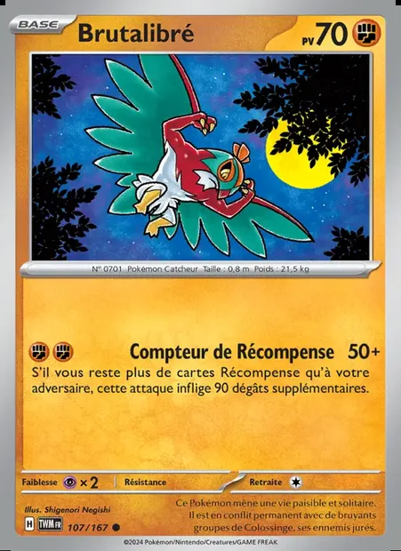 Brutalibré, carte Pokémon TWM 107 — extension Mascarade Crépusculaire