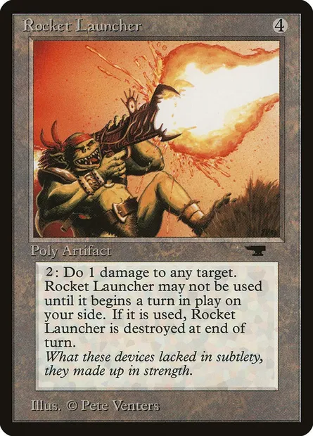 Rocket Launcher, Magic card ATQ 63 — Antiquities set