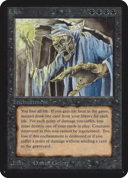 Lich, carte Magic LEA 113 — extension Limited Edition Alpha